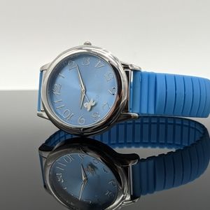 Silver & Blue stretch band watch free battery.